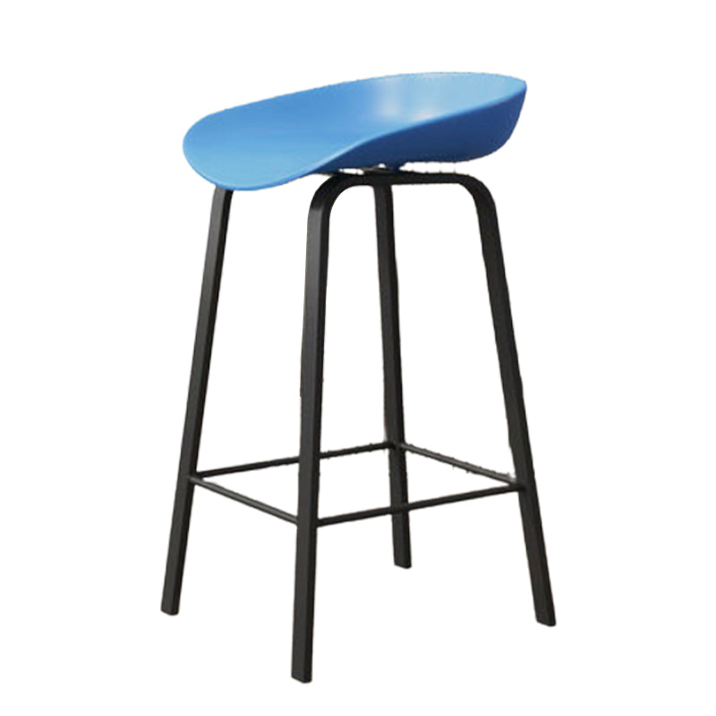 Modern Backrest Counter Stool Iron Bar Stool with Acrylic Seat and Pedal for Milk Tea Shop