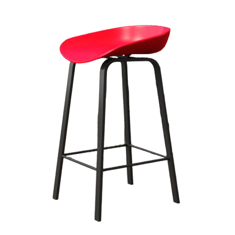 Modern Backrest Counter Stool Iron Bar Stool with Acrylic Seat and Pedal for Milk Tea Shop