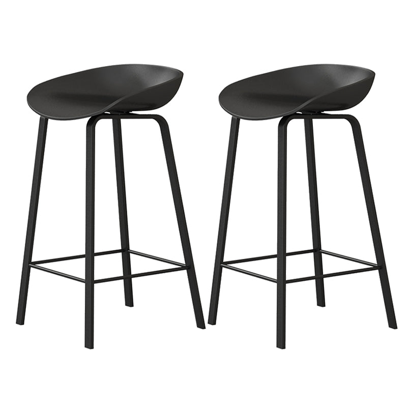Modern Backrest Counter Stool Iron Bar Stool with Acrylic Seat and Pedal for Milk Tea Shop