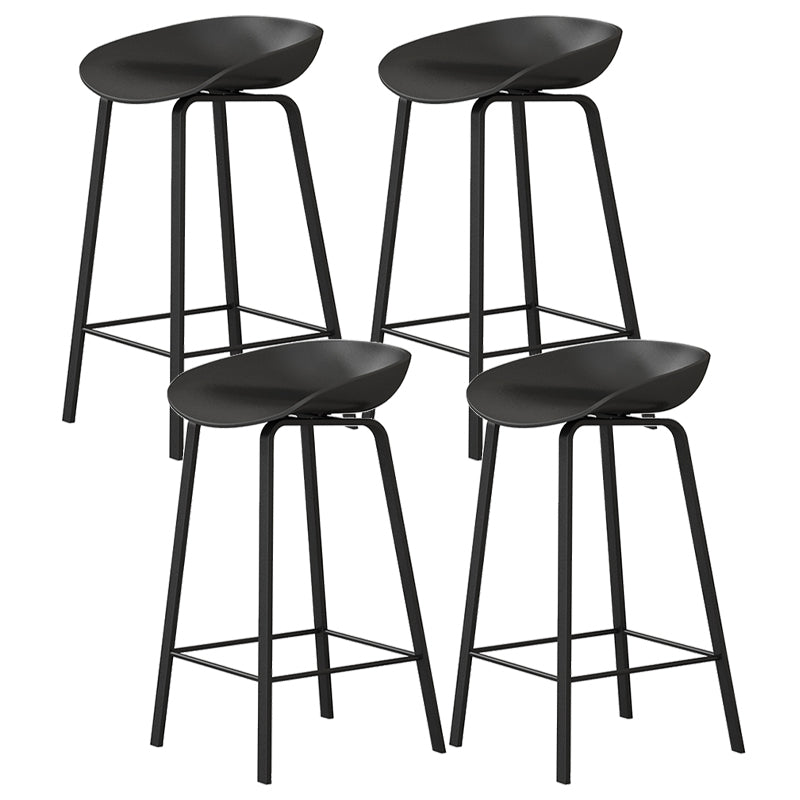 Modern Backrest Counter Stool Iron Bar Stool with Acrylic Seat and Pedal for Milk Tea Shop