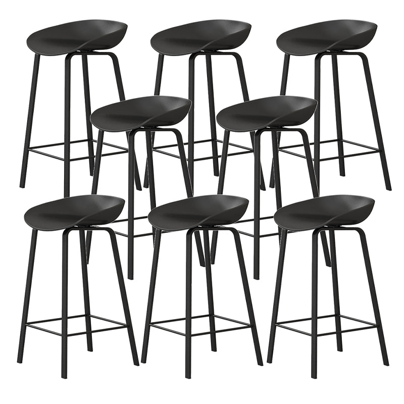 Modern Backrest Counter Stool Iron Bar Stool with Acrylic Seat and Pedal for Milk Tea Shop