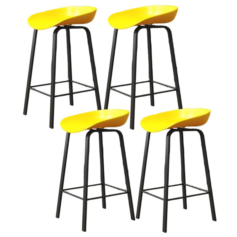 Modern Backrest Counter Stool Iron Bar Stool with Acrylic Seat and Pedal for Milk Tea Shop