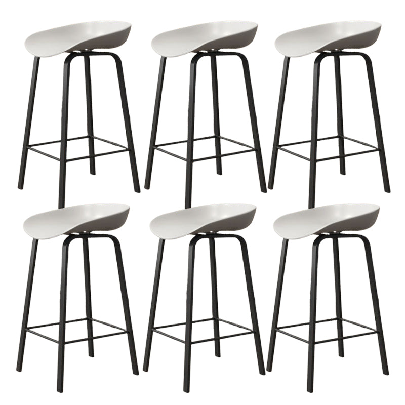 Modern Backrest Counter Stool Iron Bar Stool with Acrylic Seat and Pedal for Milk Tea Shop