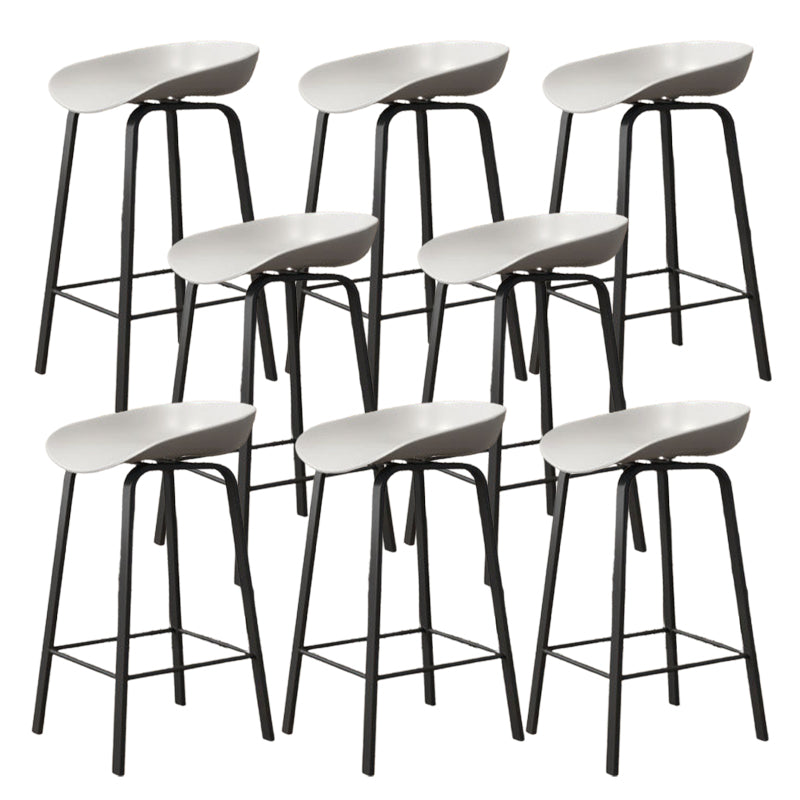 Modern Backrest Counter Stool Iron Bar Stool with Acrylic Seat and Pedal for Milk Tea Shop