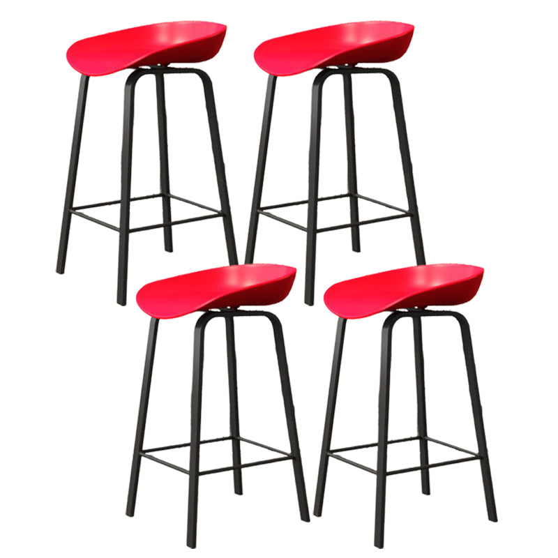 Modern Backrest Counter Stool Iron Bar Stool with Acrylic Seat and Pedal for Milk Tea Shop