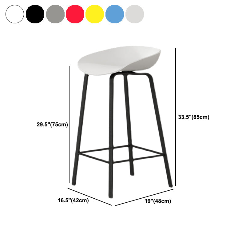 Modern Backrest Counter Stool Iron Bar Stool with Acrylic Seat and Pedal for Milk Tea Shop