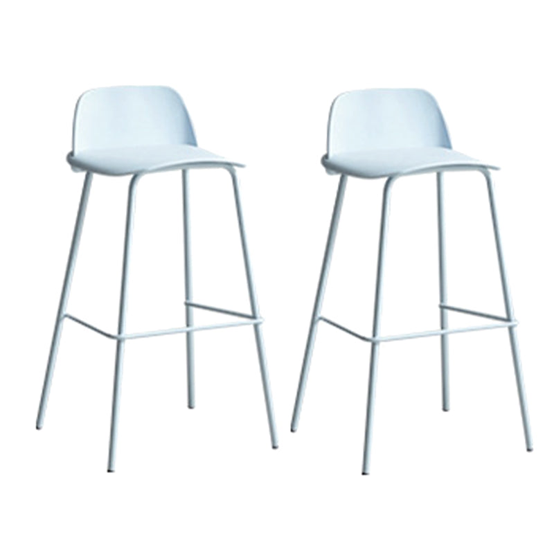 Plastic Scandinavian Bar Stools Low Back Barstool with 4 Iron Legs