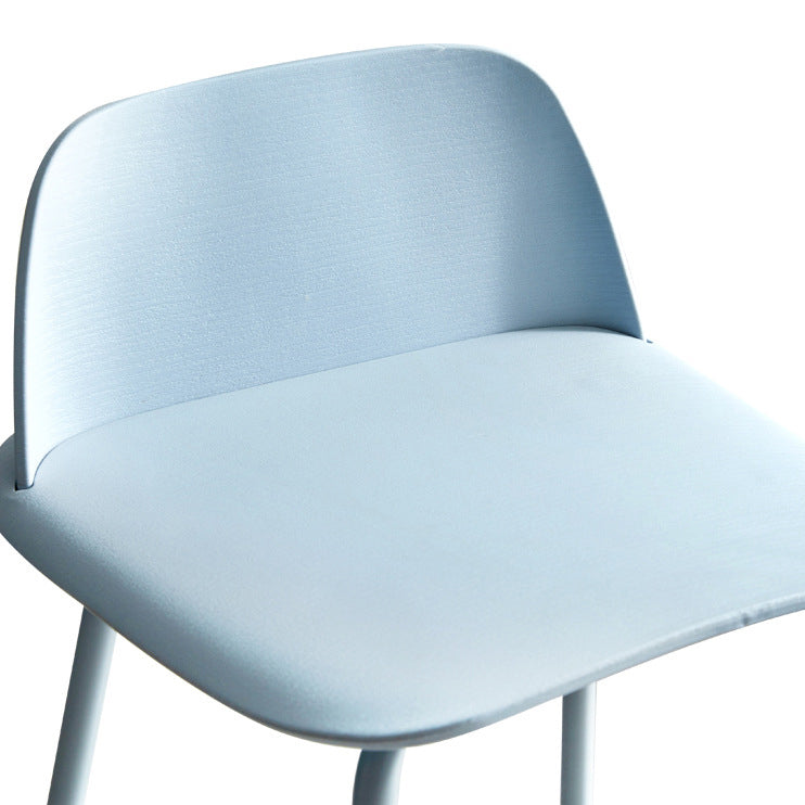 Plastic Scandinavian Bar Stools Low Back Barstool with 4 Iron Legs