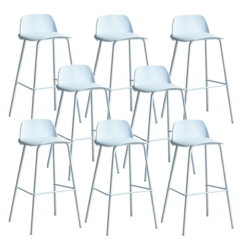 Plastic Scandinavian Bar Stools Low Back Barstool with 4 Iron Legs