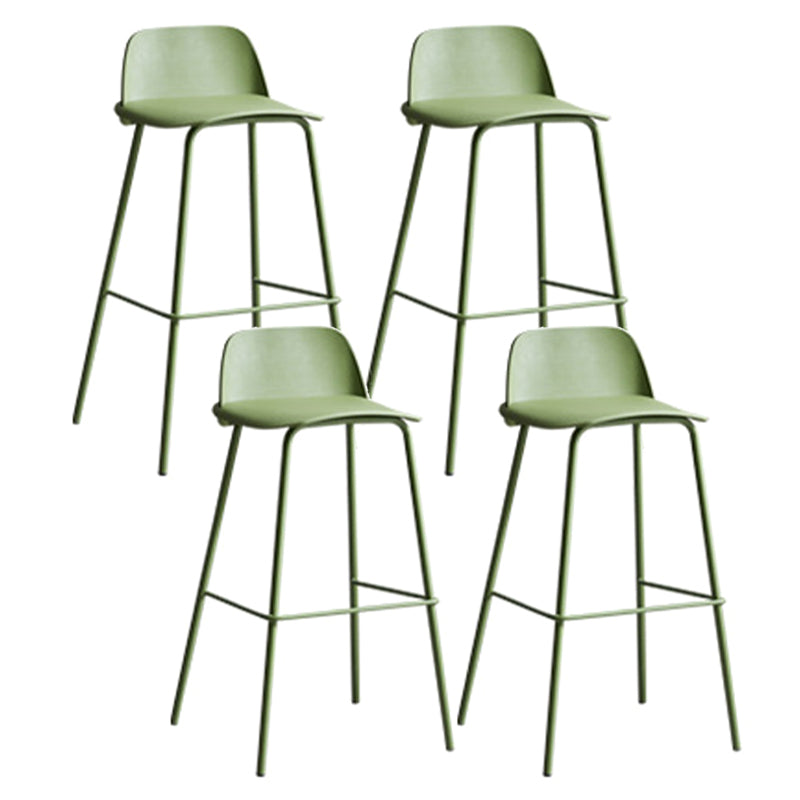 Plastic Scandinavian Bar Stools Low Back Barstool with 4 Iron Legs