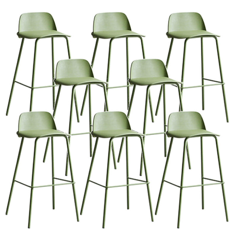 Plastic Scandinavian Bar Stools Low Back Barstool with 4 Iron Legs