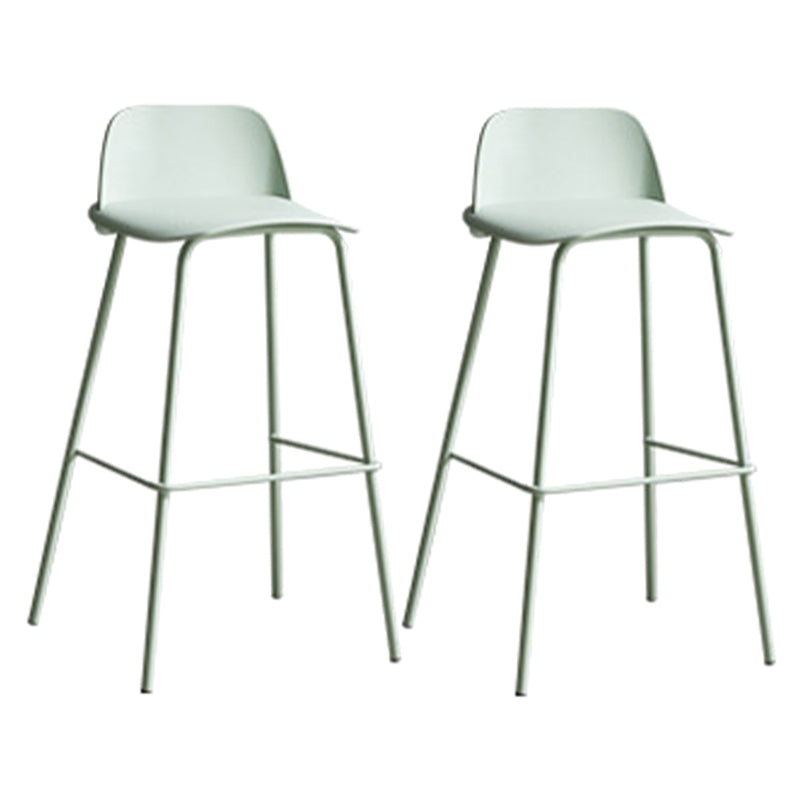 Plastic Scandinavian Bar Stools Low Back Barstool with 4 Iron Legs