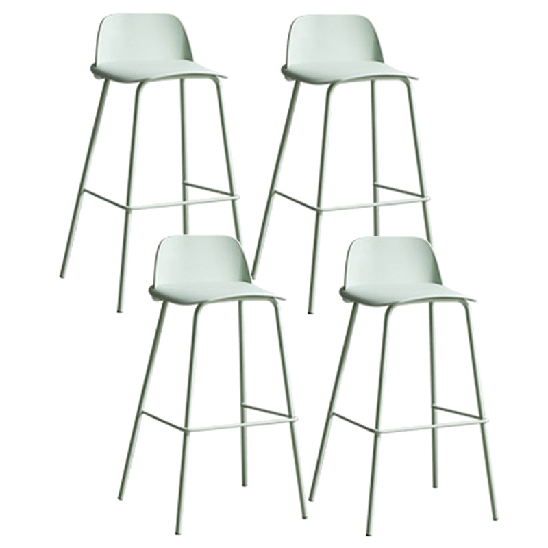 Plastic Scandinavian Bar Stools Low Back Barstool with 4 Iron Legs