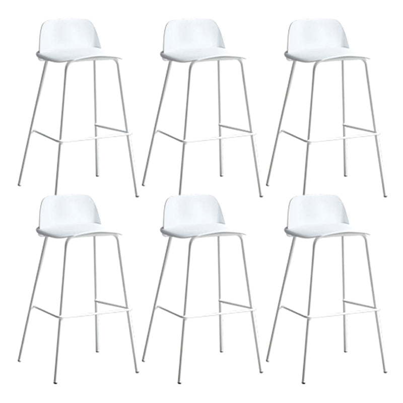 Plastic Scandinavian Bar Stools Low Back Barstool with 4 Iron Legs