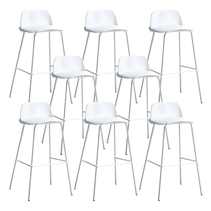Plastic Scandinavian Bar Stools Low Back Barstool with 4 Iron Legs