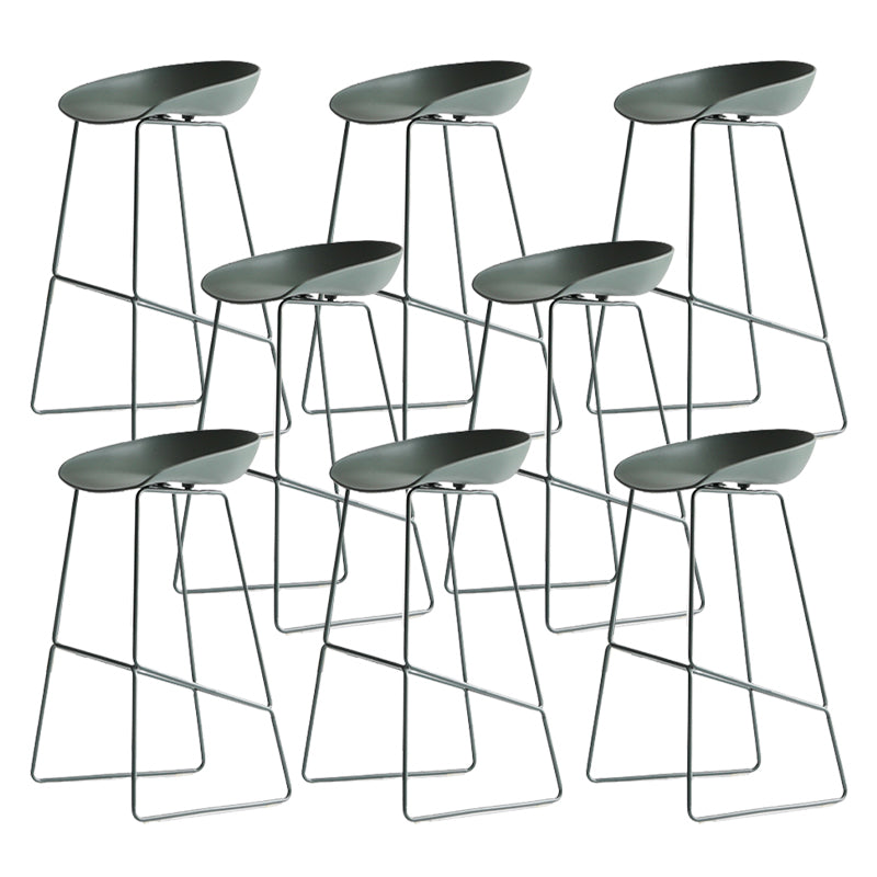 Plastic Bucket Seat Bar Stools Scandinavian Bristol Stool with Iron Base