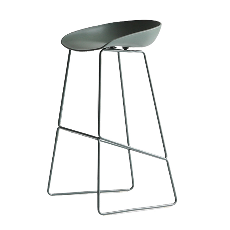 Plastic Bucket Seat Bar Stools Scandinavian Bristol Stool with Iron Base