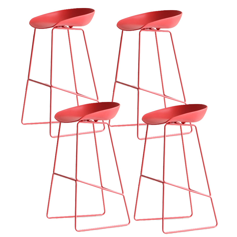 Plastic Bucket Seat Bar Stools Scandinavian Bristol Stool with Iron Base
