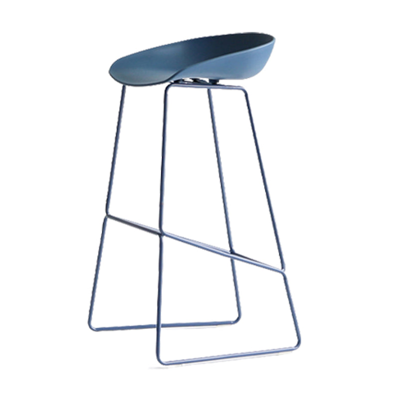 Plastic Bucket Seat Bar Stools Scandinavian Bristol Stool with Iron Base