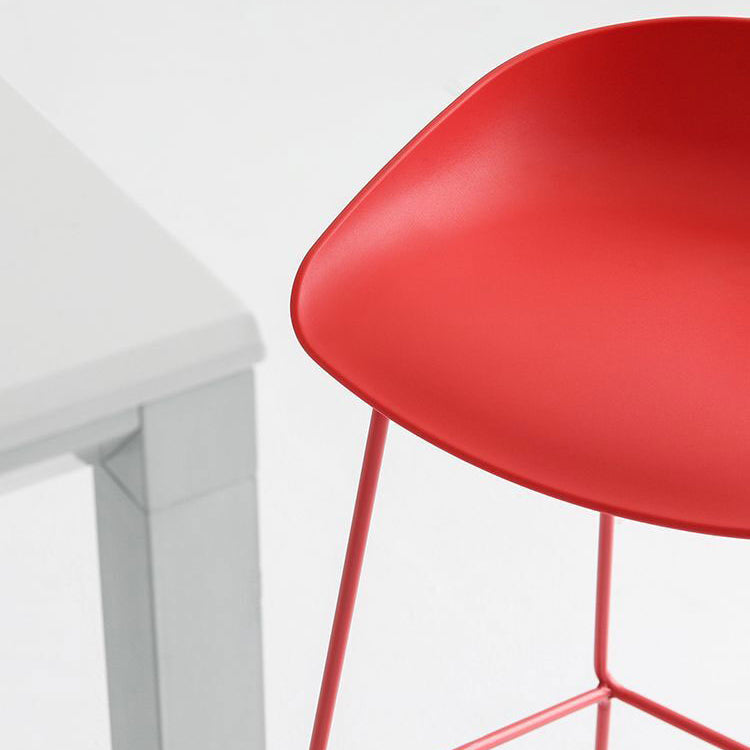 Plastic Bucket Seat Bar Stools Scandinavian Bristol Stool with Iron Base