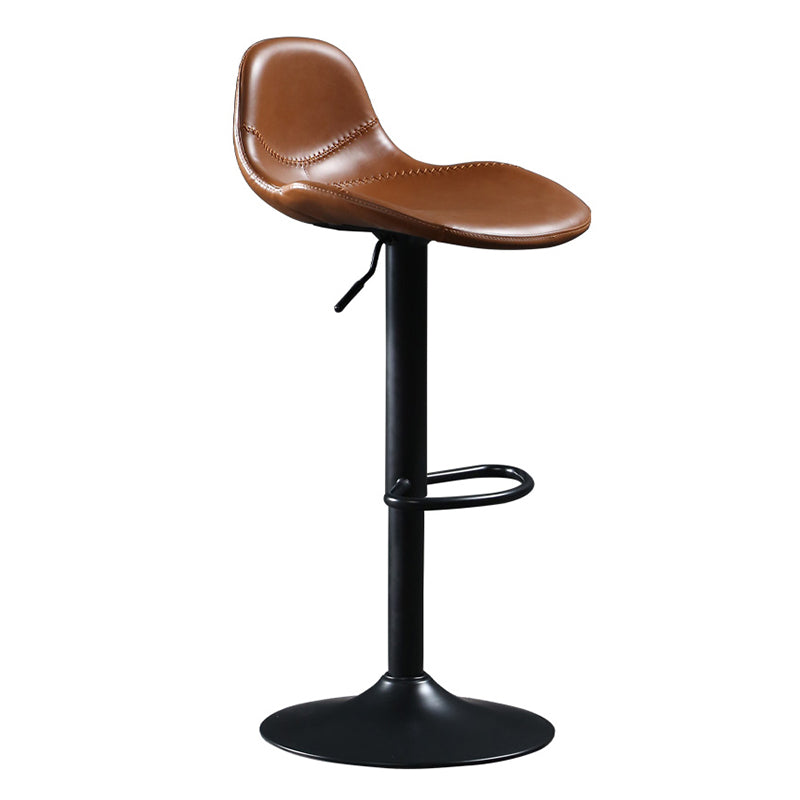 Adjustable Height Bucket Seat Bar Stools Faux Leather Swivel Barstool