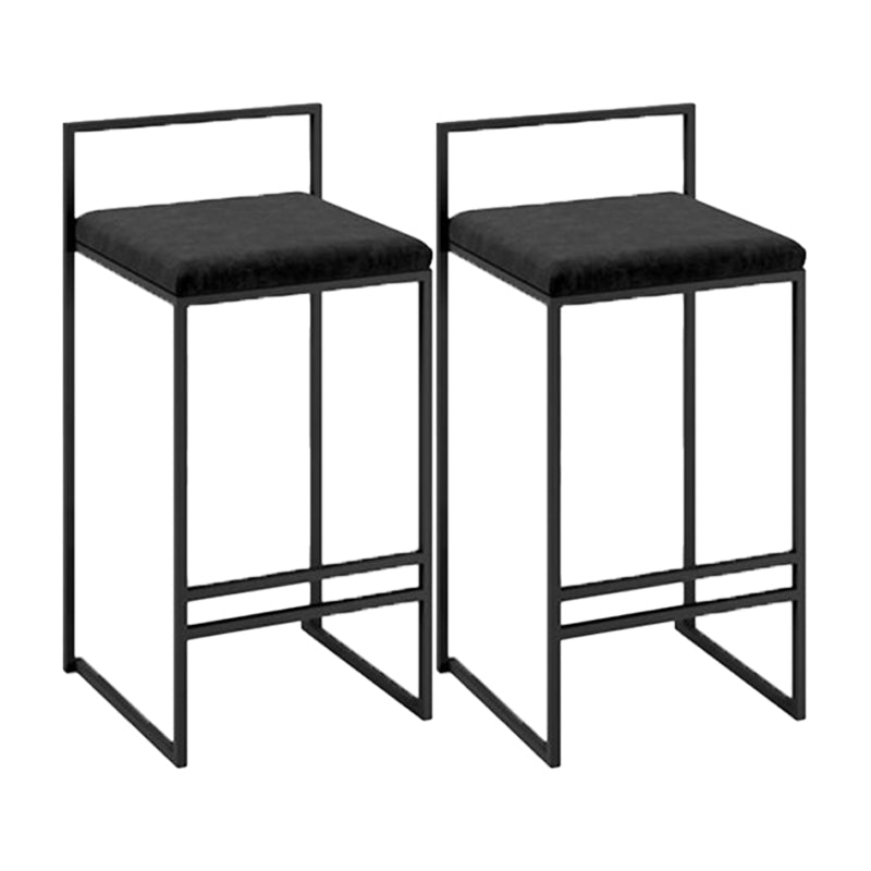 Scandinavian Rectangle Seat Bar Stools Fabric Low Back Barstool for Bristol