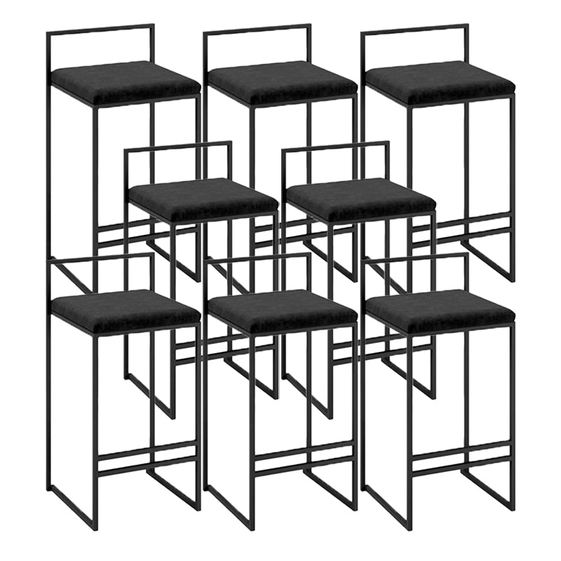 Scandinavian Rectangle Seat Bar Stools Fabric Low Back Barstool for Bristol