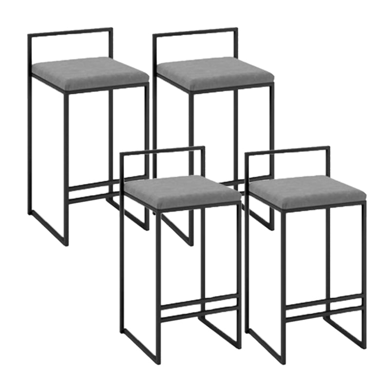 Scandinavian Rectangle Seat Bar Stools Fabric Low Back Barstool for Bristol