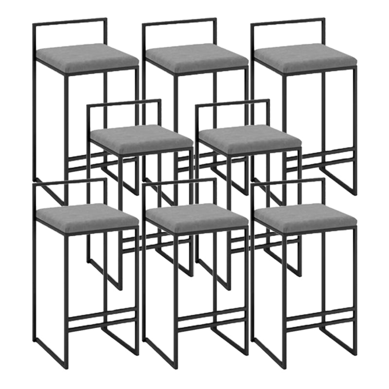 Scandinavian Rectangle Seat Bar Stools Fabric Low Back Barstool for Bristol