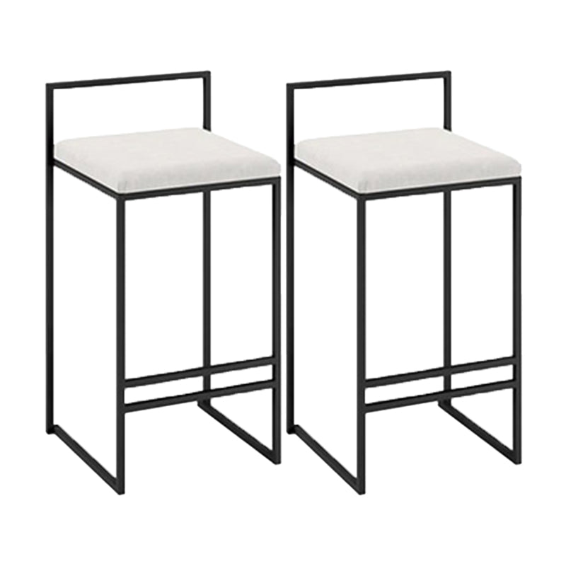 Scandinavian Rectangle Seat Bar Stools Fabric Low Back Barstool for Bristol