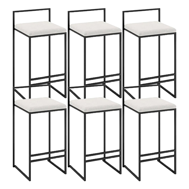 Scandinavian Rectangle Seat Bar Stools Fabric Low Back Barstool for Bristol