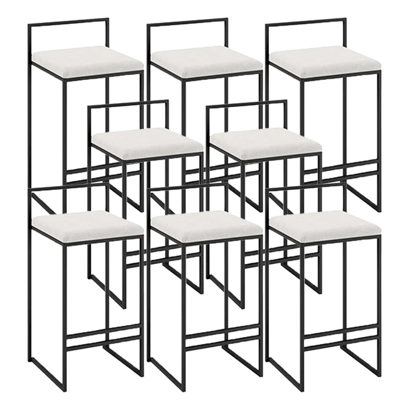 Scandinavian Rectangle Seat Bar Stools Fabric Low Back Barstool for Bristol