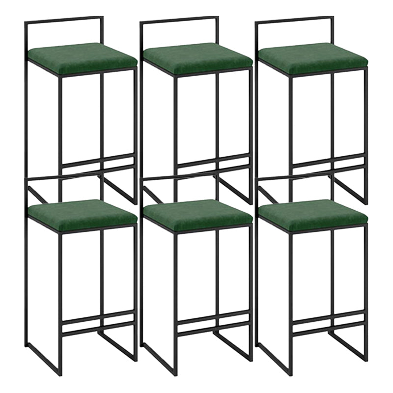 Scandinavian Rectangle Seat Bar Stools Fabric Low Back Barstool for Bristol