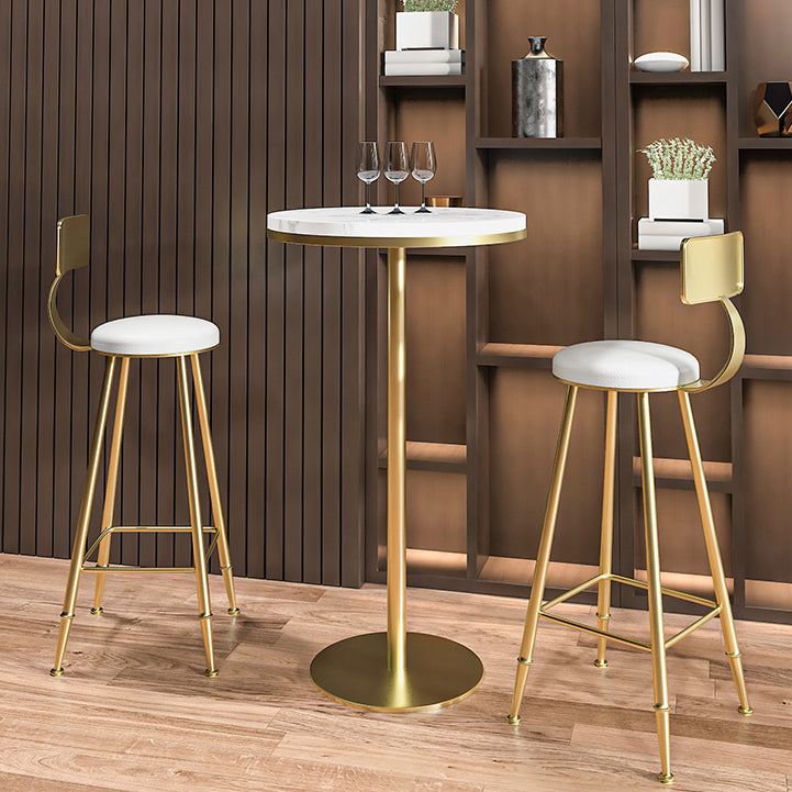 Industrial Armless Backrest Counter Stool Iron Bar Stool with Seat and Pedal