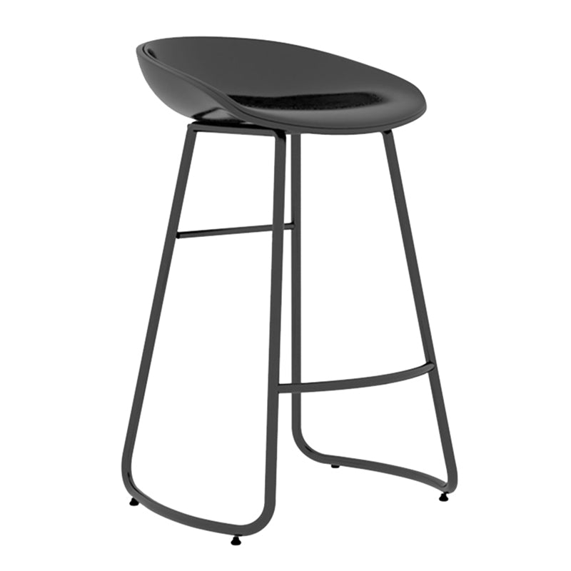 Contemporary Iron Base Bar Stools Plastic Bucket Seat Barstool for Home