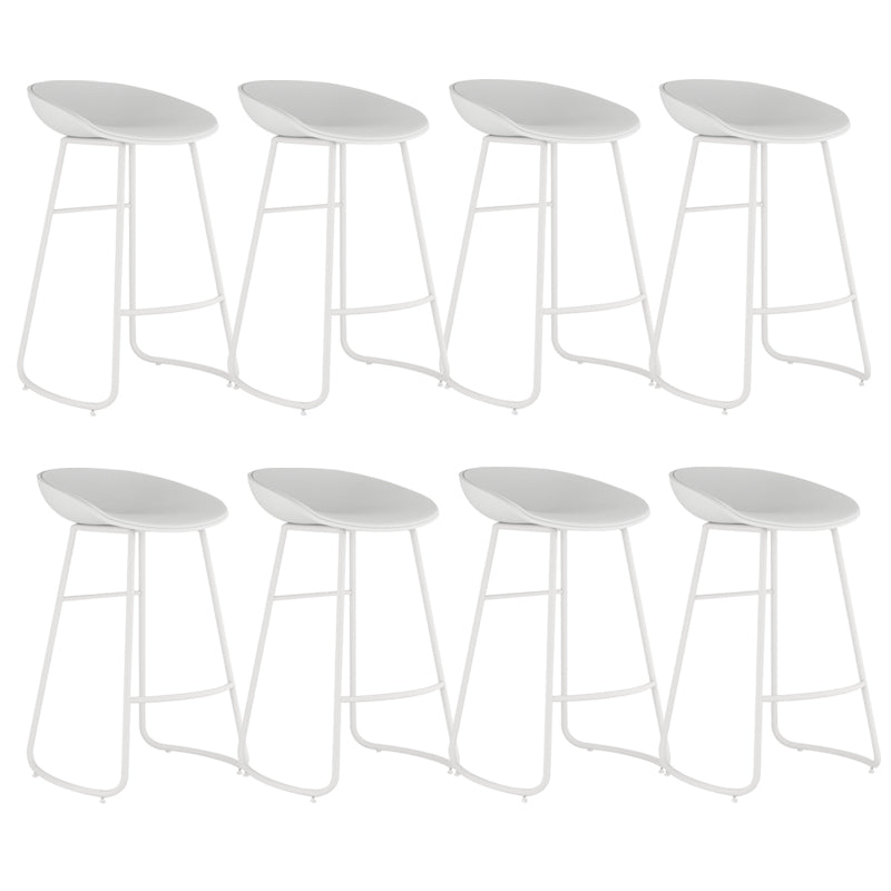 Contemporary Iron Base Bar Stools Plastic Bucket Seat Barstool for Home
