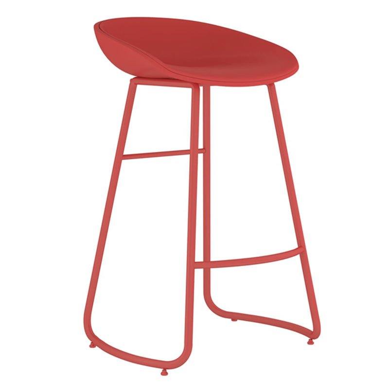 Contemporary Iron Base Bar Stools Plastic Bucket Seat Barstool for Home