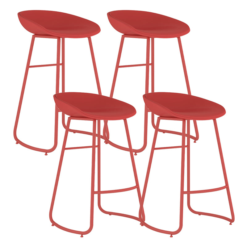 Contemporary Iron Base Bar Stools Plastic Bucket Seat Barstool for Home