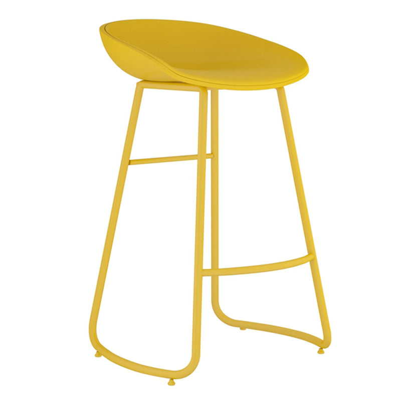 Contemporary Iron Base Bar Stools Plastic Bucket Seat Barstool for Home
