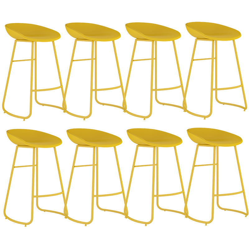 Contemporary Iron Base Bar Stools Plastic Bucket Seat Barstool for Home