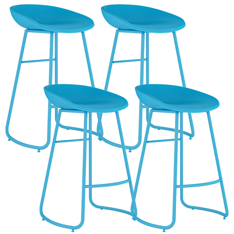 Contemporary Iron Base Bar Stools Plastic Bucket Seat Barstool for Home