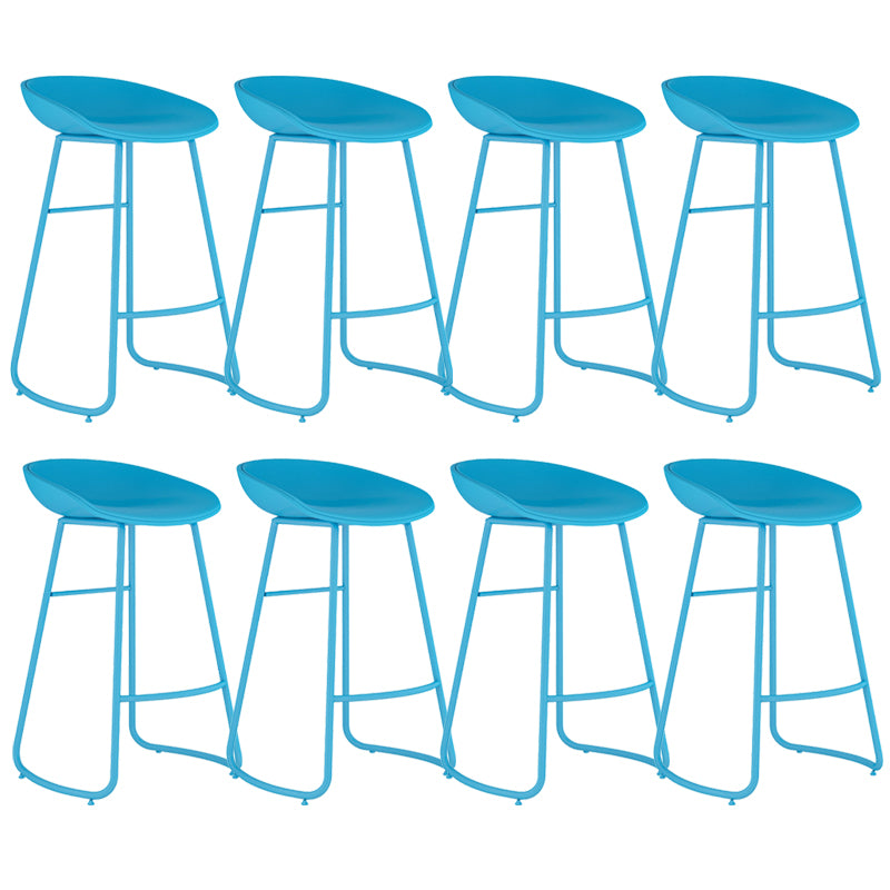Contemporary Iron Base Bar Stools Plastic Bucket Seat Barstool for Home