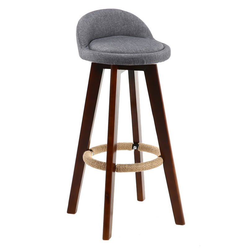 Contemporary Wood Stool Fabric Cushion in Matte Finish for Indoor