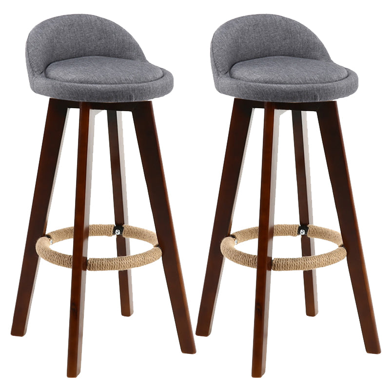 Contemporary Wood Stool Fabric Cushion in Matte Finish for Indoor