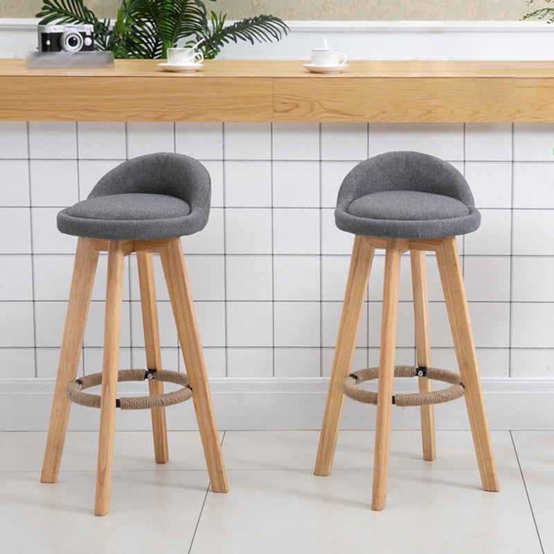 Contemporary Wood Stool Fabric Cushion in Matte Finish for Indoor