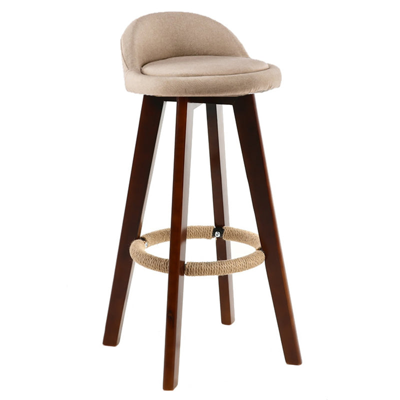 Contemporary Wood Stool Fabric Cushion in Matte Finish for Indoor