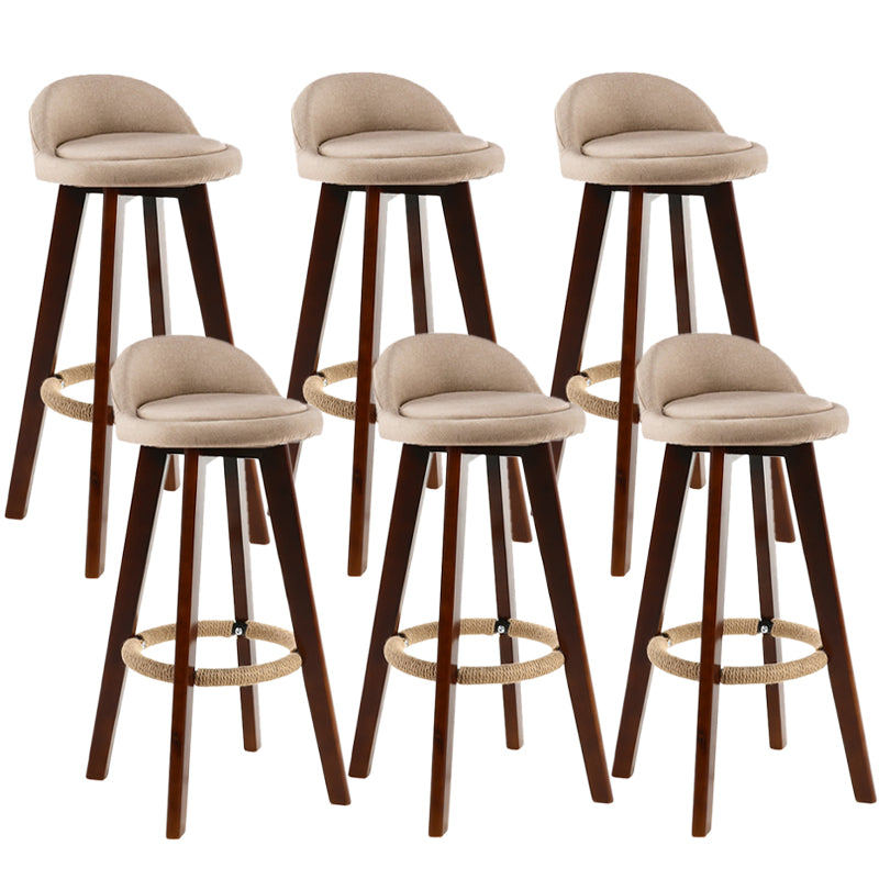 Contemporary Wood Stool Fabric Cushion in Matte Finish for Indoor