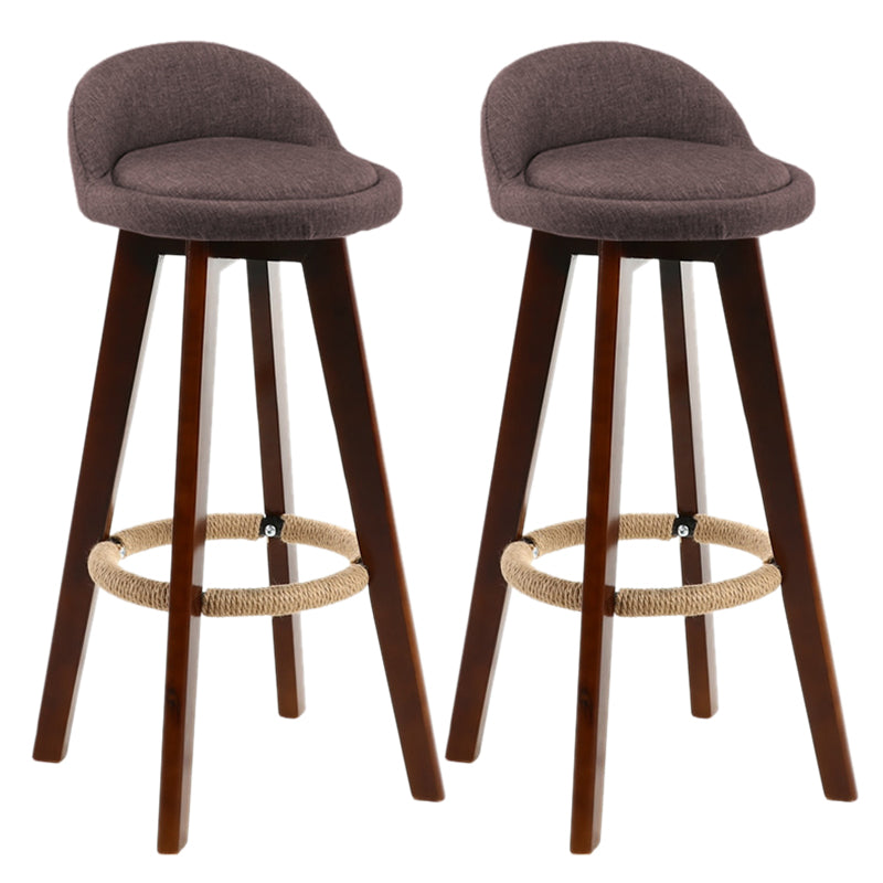 Contemporary Wood Stool Fabric Cushion in Matte Finish for Indoor