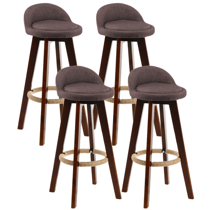 Contemporary Wood Stool Fabric Cushion in Matte Finish for Indoor