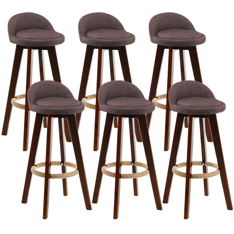 Contemporary Wood Stool Fabric Cushion in Matte Finish for Indoor